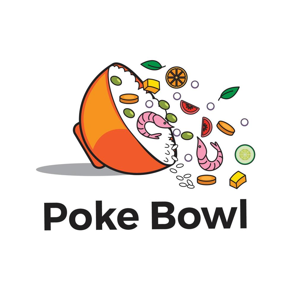 poke bowl restaurante logo vector 01