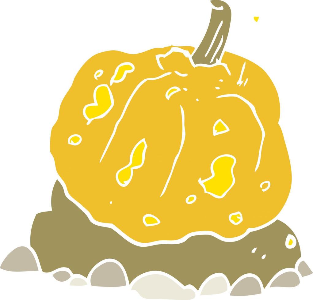 flat color illustration of a cartoon squash vector