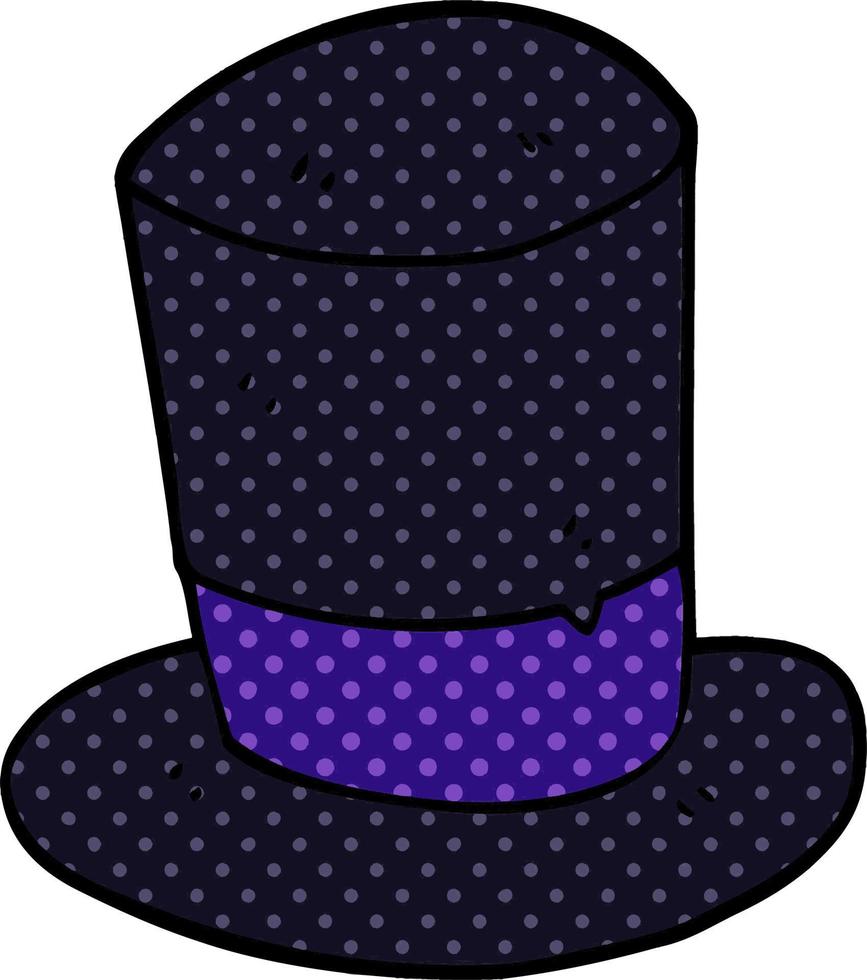 cartoon doodle top hat vector