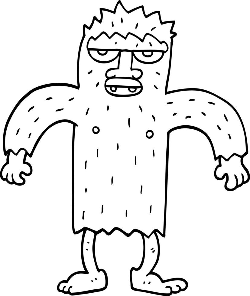 line drawing cartoon yeti monster vector