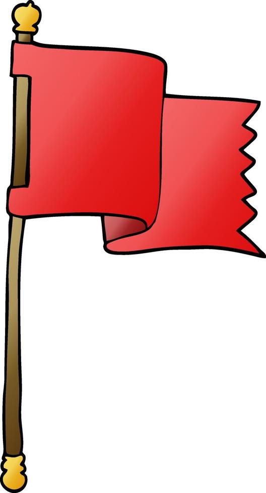 cartoon doodle waving flag vector