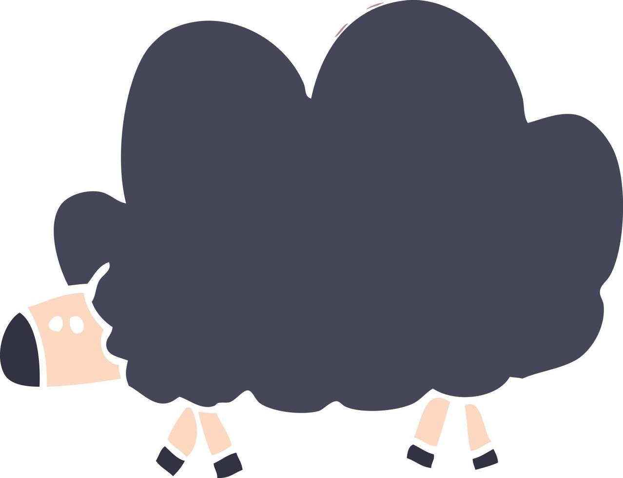 cartoon doodle of a black sheep vector