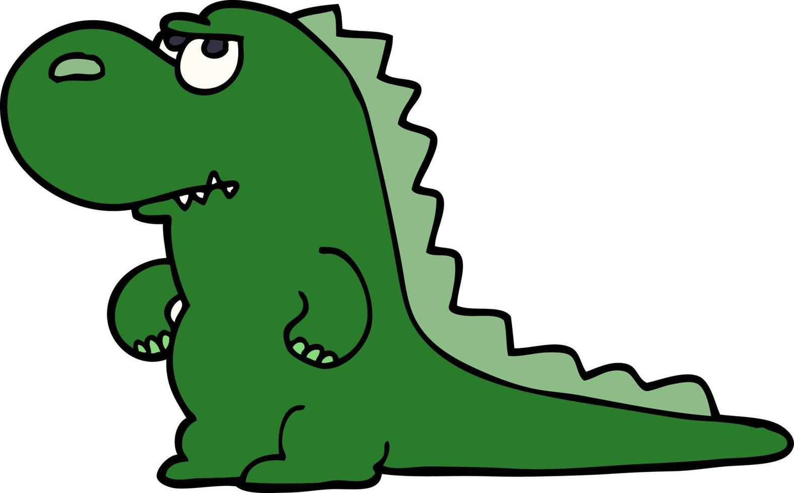 cartoon doodle annoyed dinosaur vector