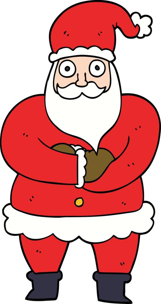 caricatura, garabato, papá noel vector