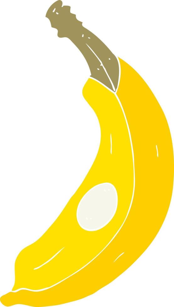 flat color illustration of a cartoon banana vector