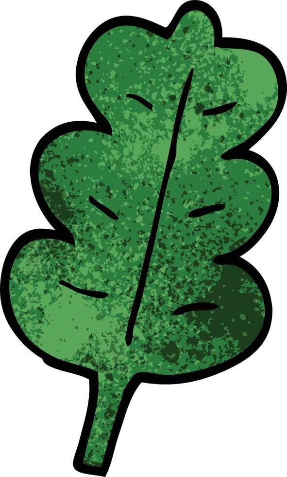 cartoon doodle oak leaf vector