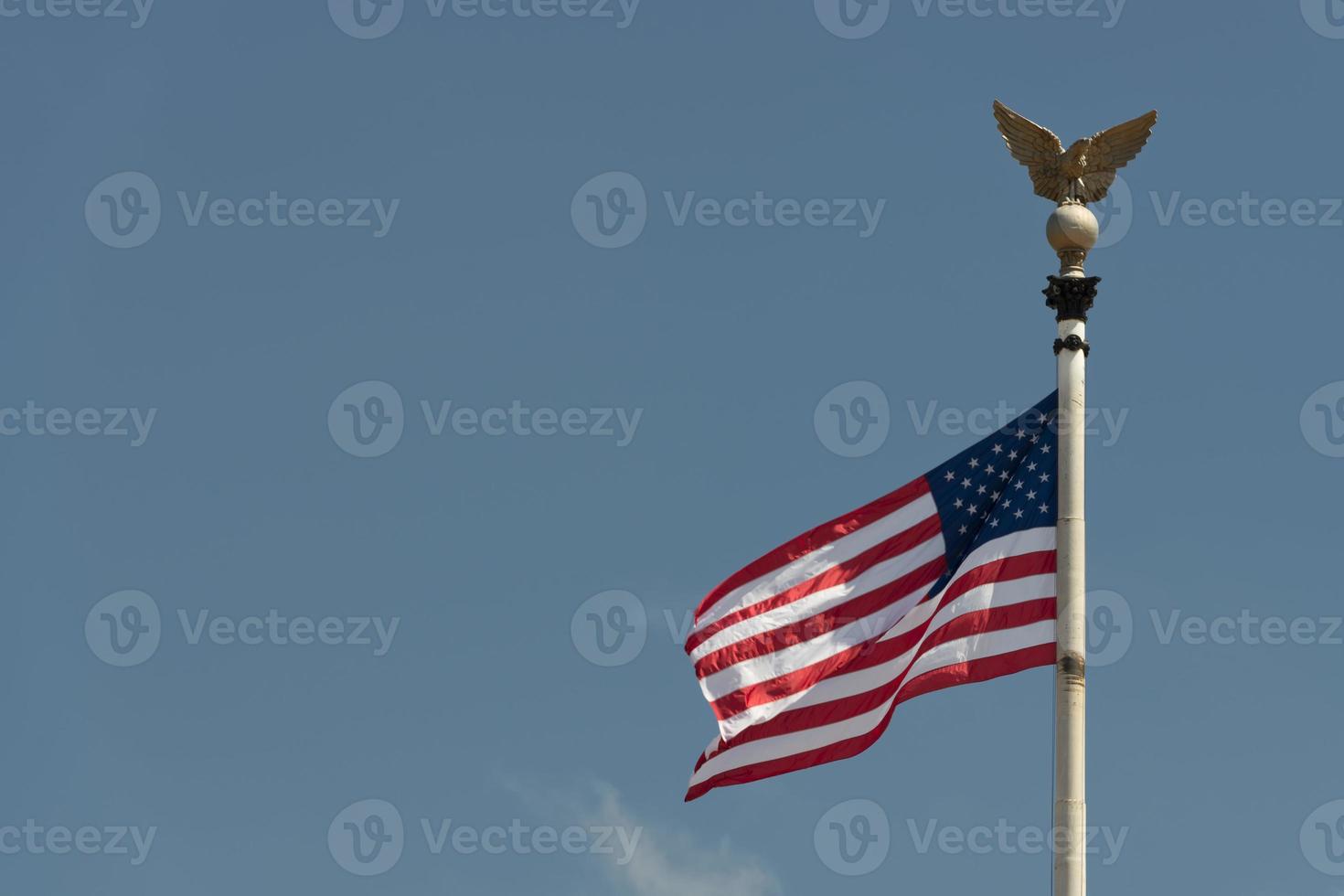 American USA Flag on the sky background photo