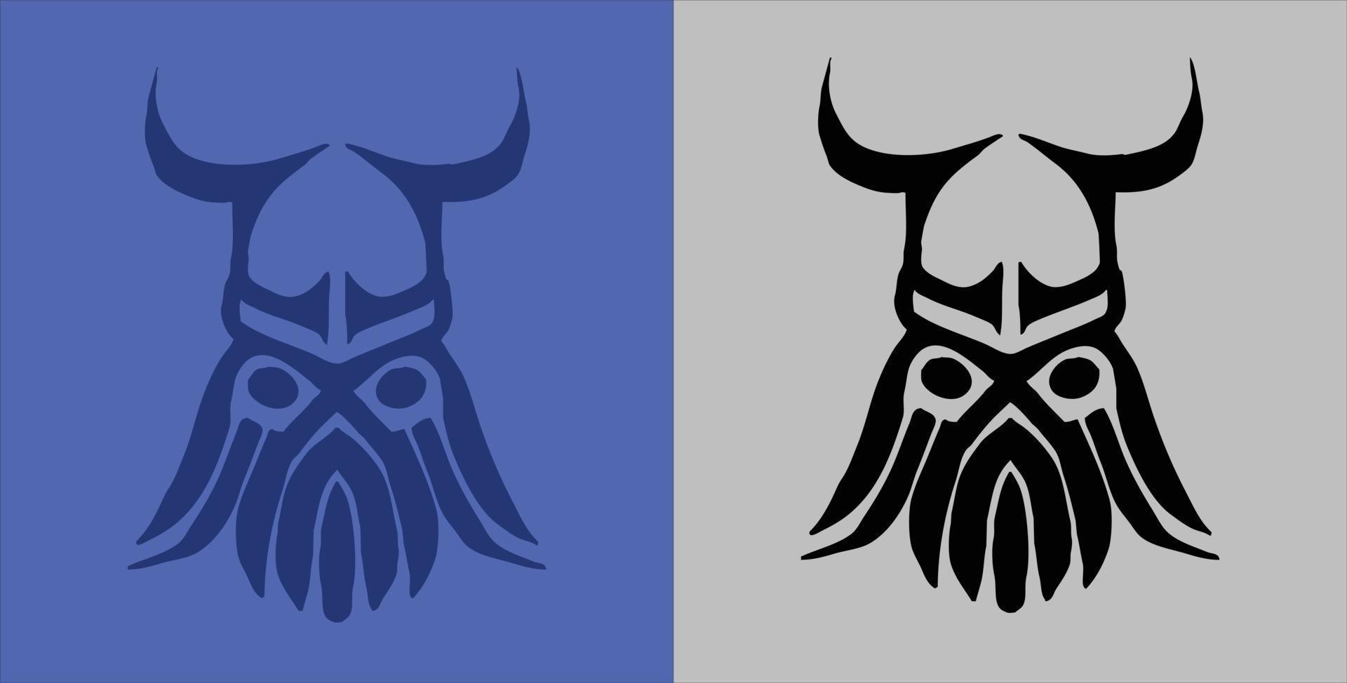 diseño de ilustración de logotipo de vector vikingo