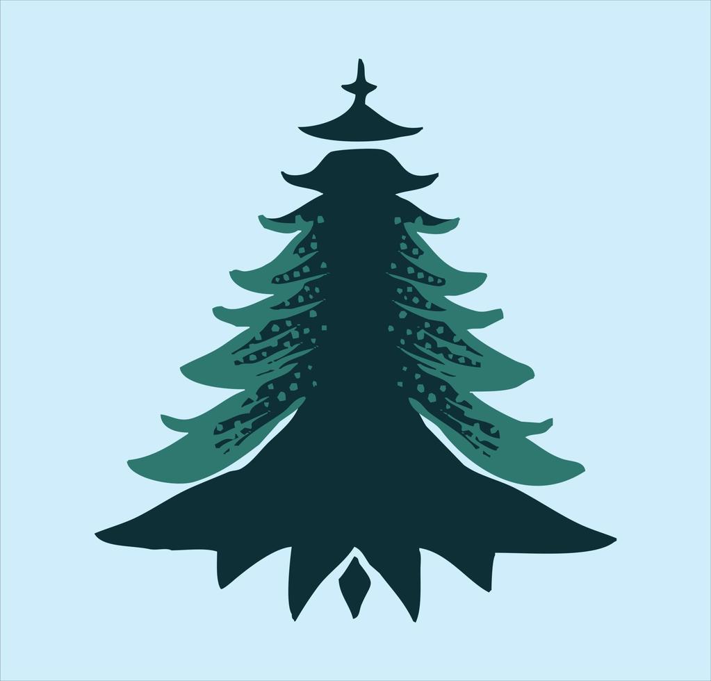 Pine tree or christmas tree vector illustration