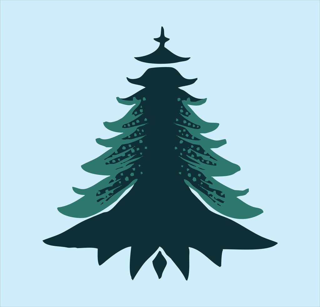 árbol de pino o árbol de navidad ilustración vectorial vector