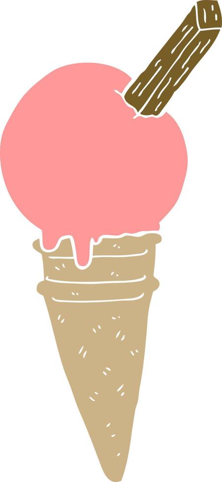 flat color style cartoon ice cream vector