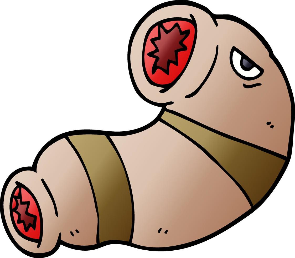 cartoon doodle monster leech vector
