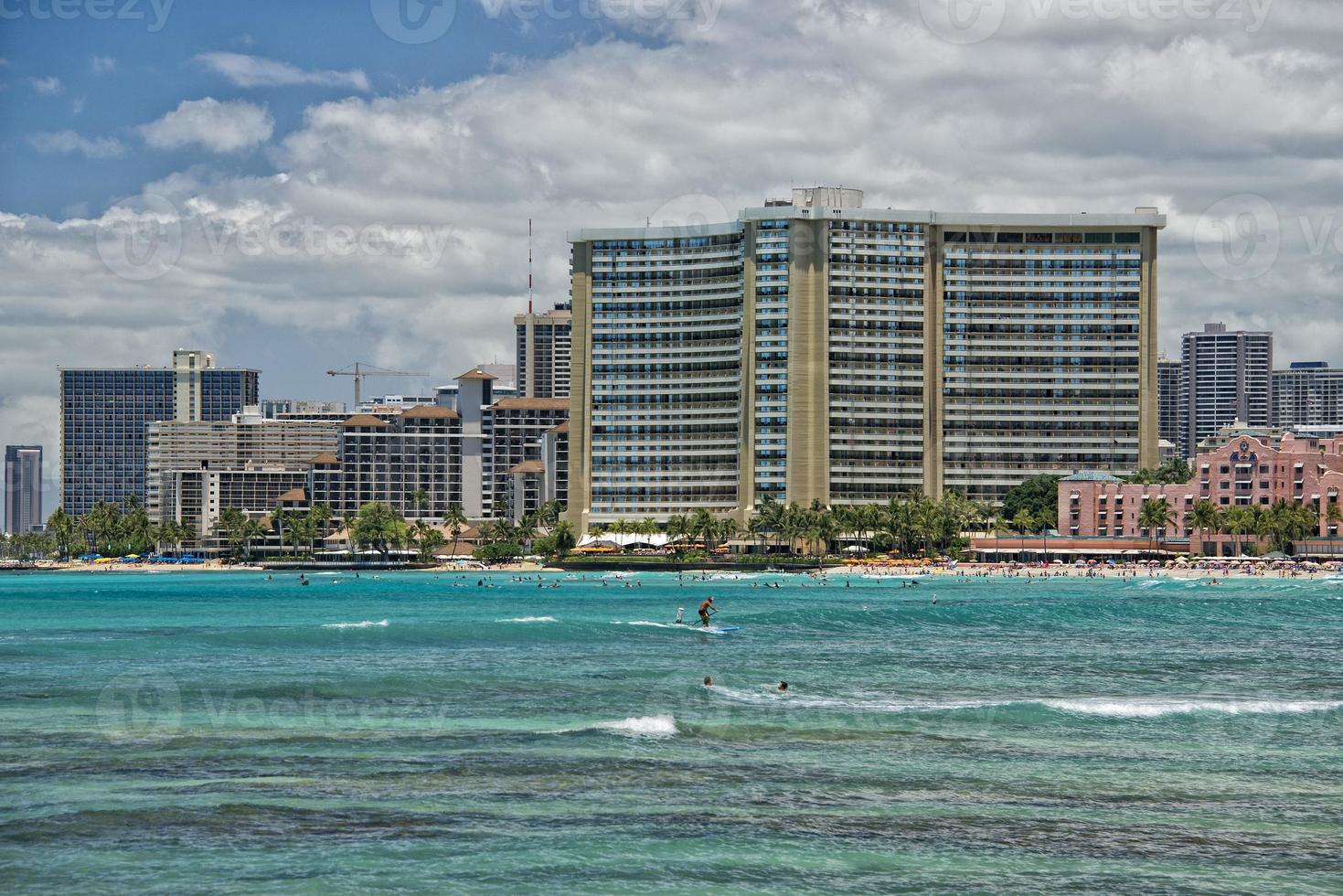 Waikiki beach panorama photo