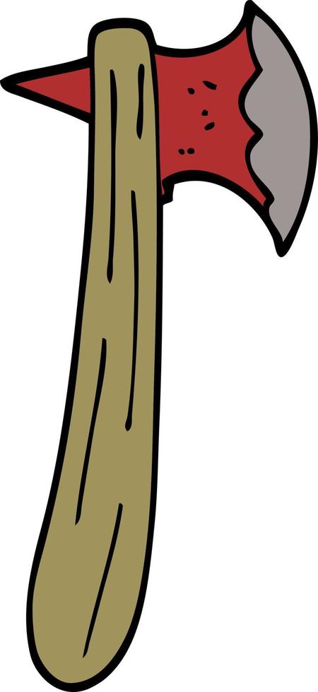 cartoon doodle axe vector