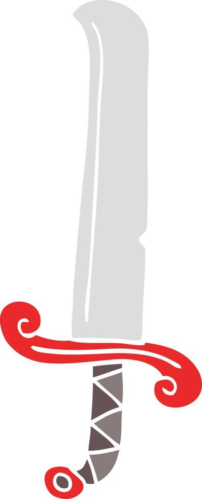 cartoon doodle long sword vector