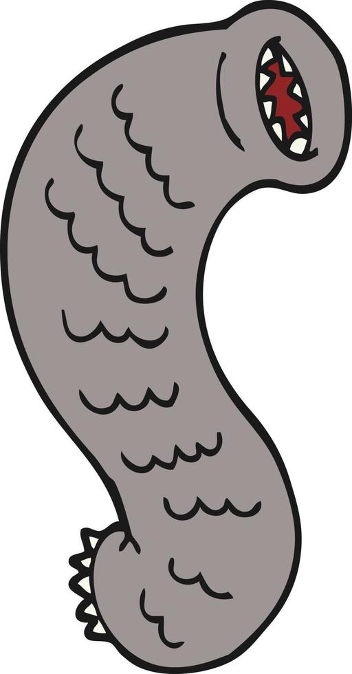 cartoon doodle hungry leech vector