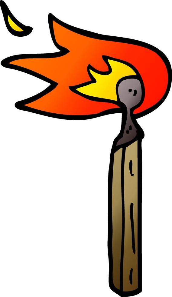 cartoon doodle burning match vector