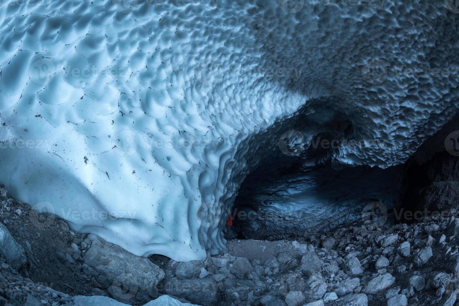 inside Snow ice cave chapel view photo