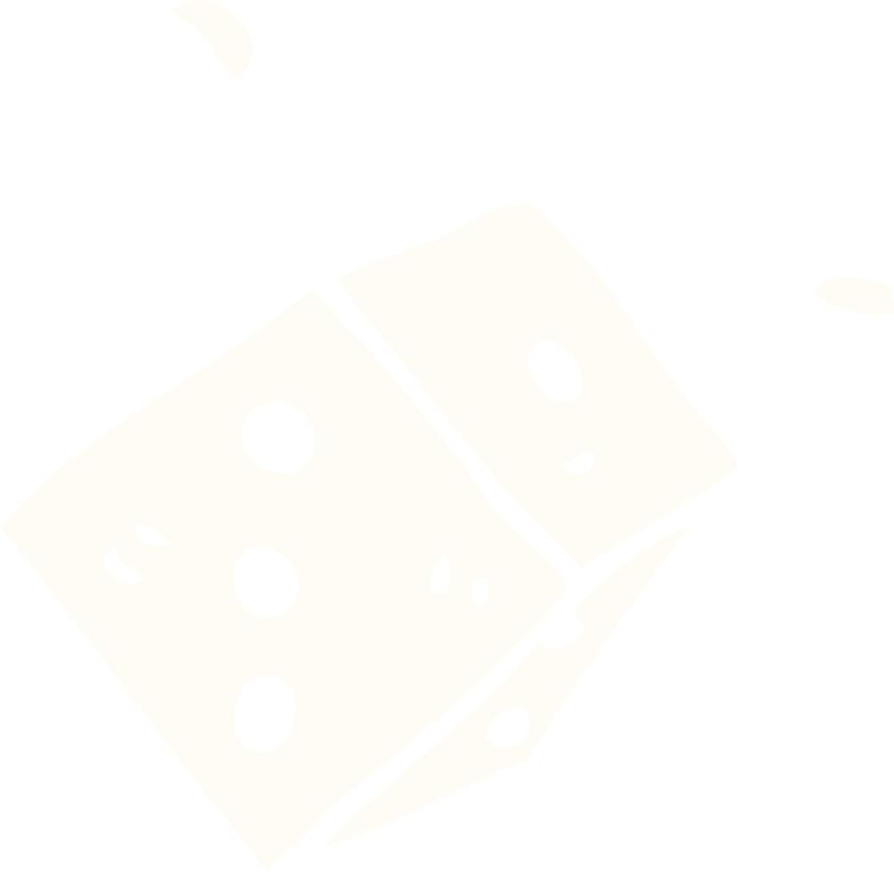 cartoon doodle rolling dice vector