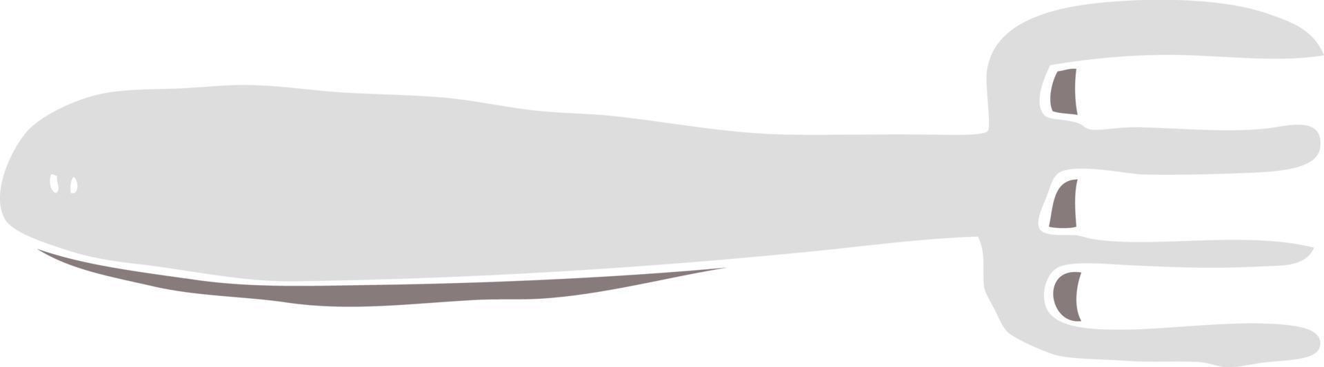 flat color style cartoon fork vector