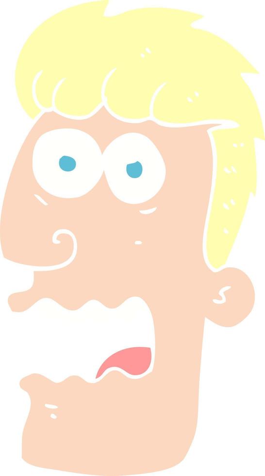 flat color illustration of a cartoon shocked man vector
