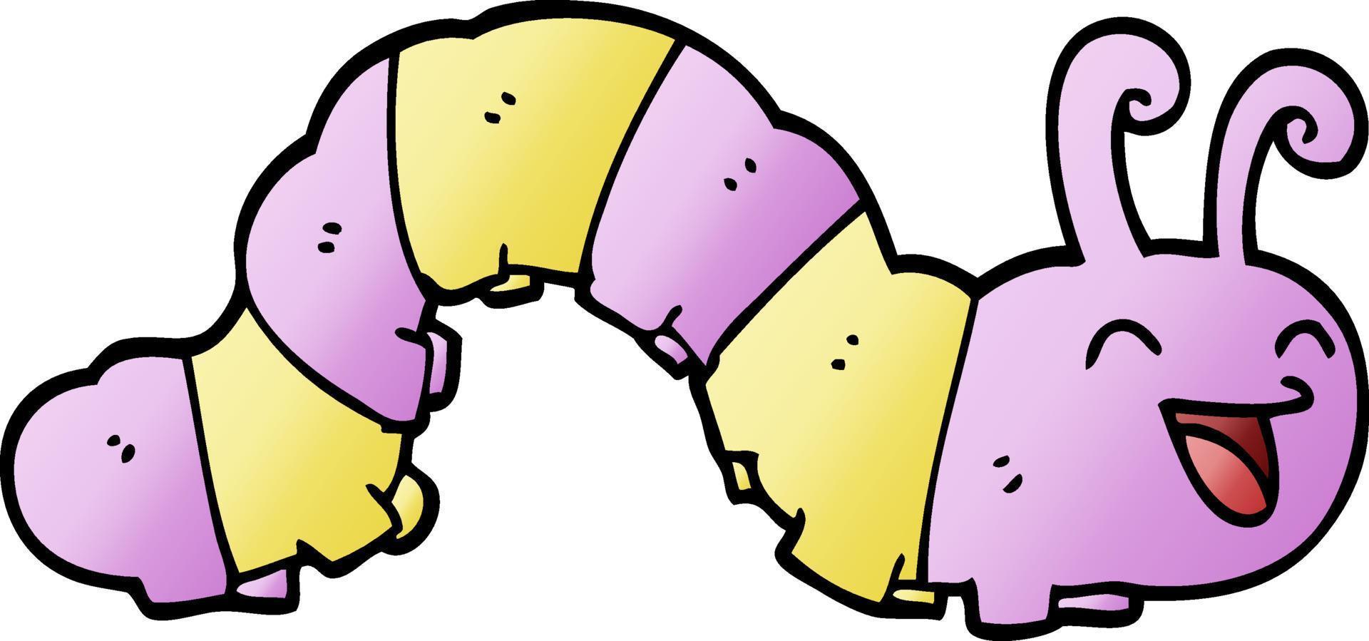 cute cartoon doodle caterpillar vector