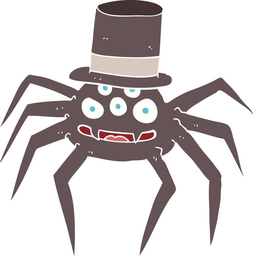 flat color illustration of a cartoon halloween spider vector