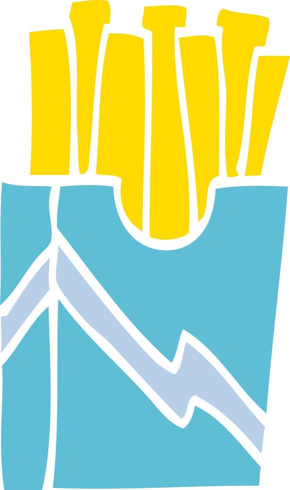 cartoon doodle fast food fries vector