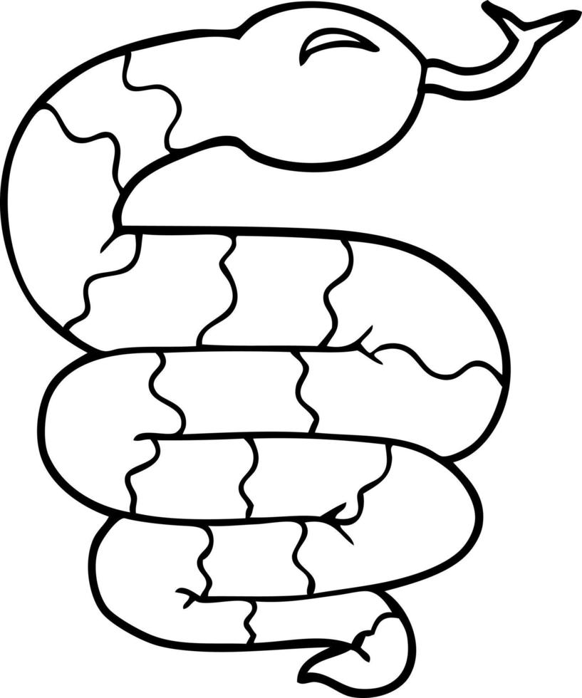 line drawing cartoon snake vector