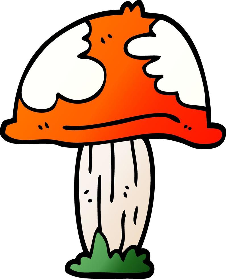 cartoon doodle poisonous toadstool vector