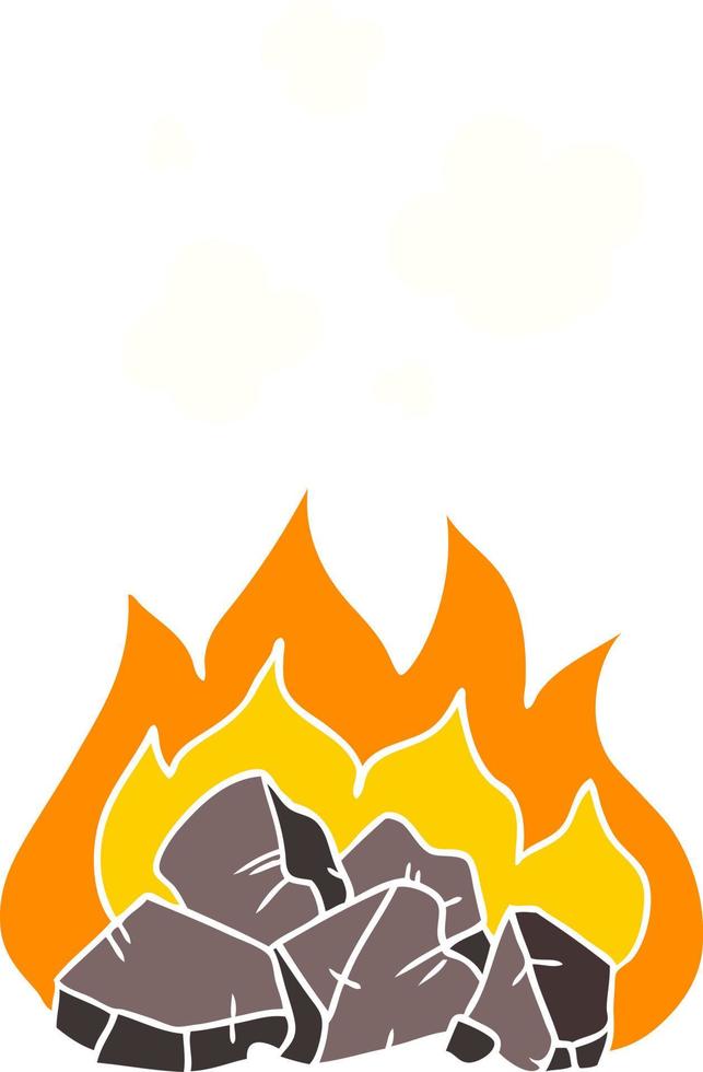 flat color style cartoon hot coals vector