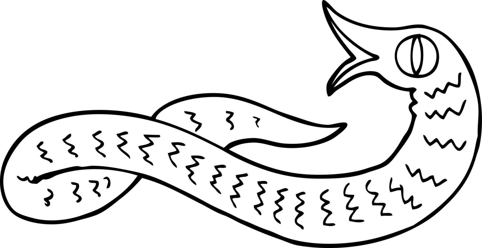 line drawing cartoon medieval snake vector