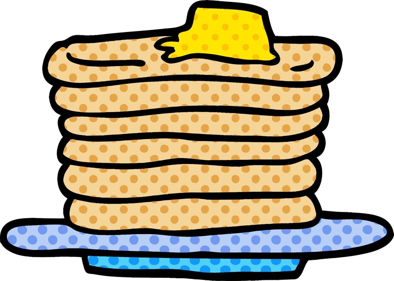 cartoon doodle stack of pancakes vector