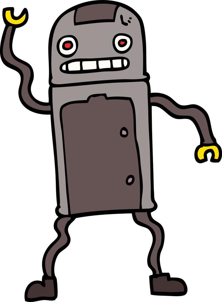 robot de garabato de dibujos animados vector