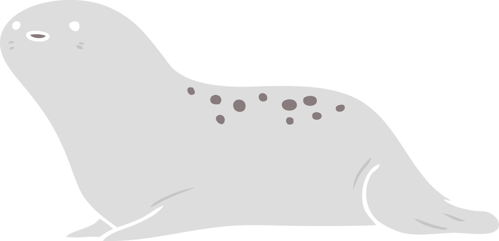 cute flat color style cartoon seal vector