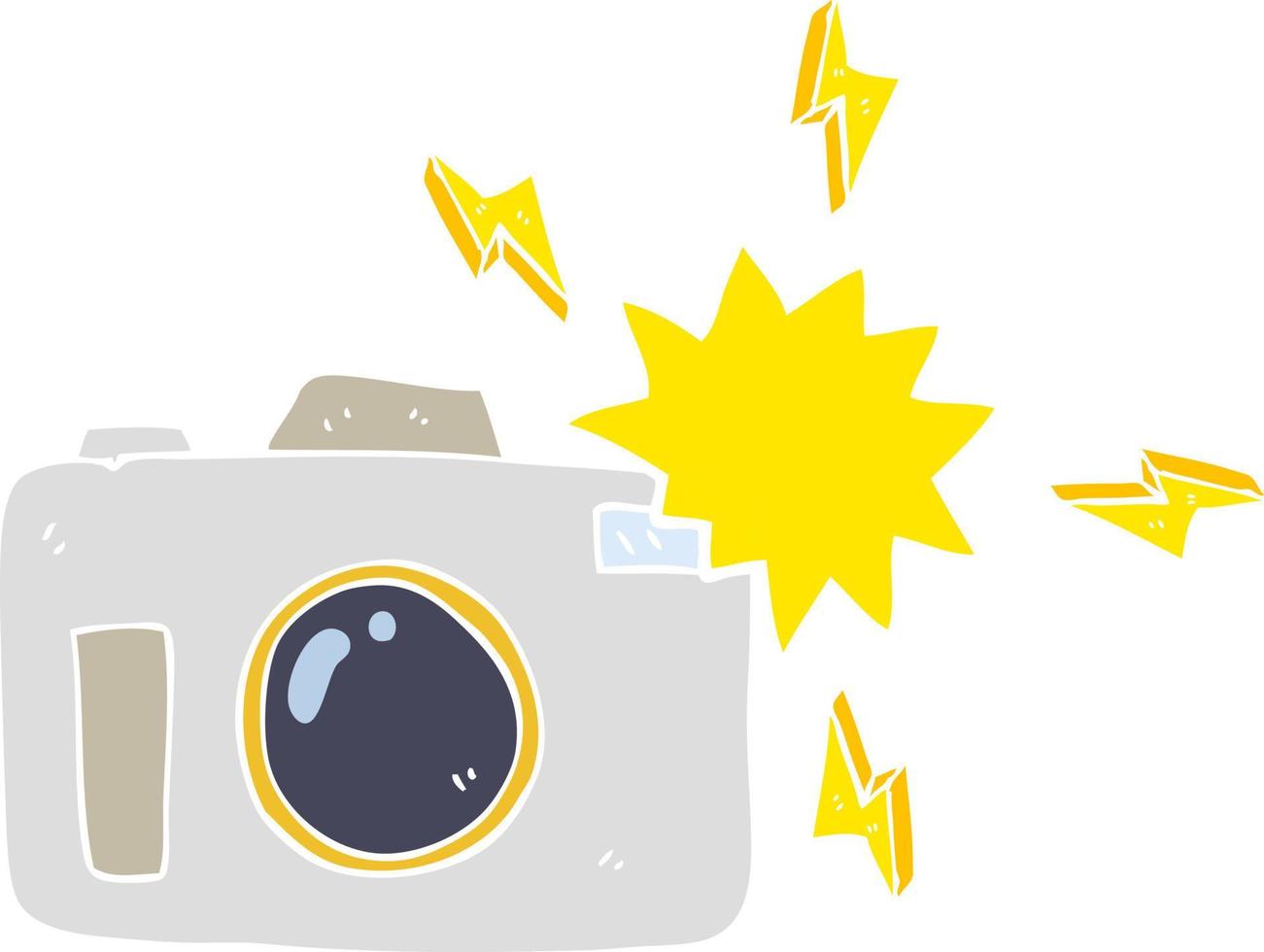 flat color illustration of a cartoon flashing camera vector