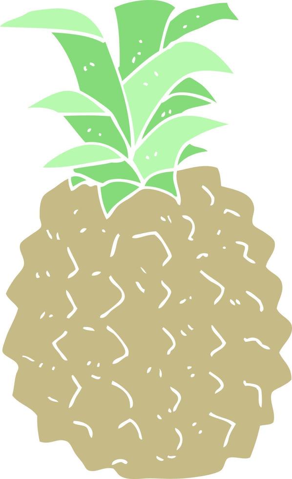 flat color illustration of a cartoon pineapple vector