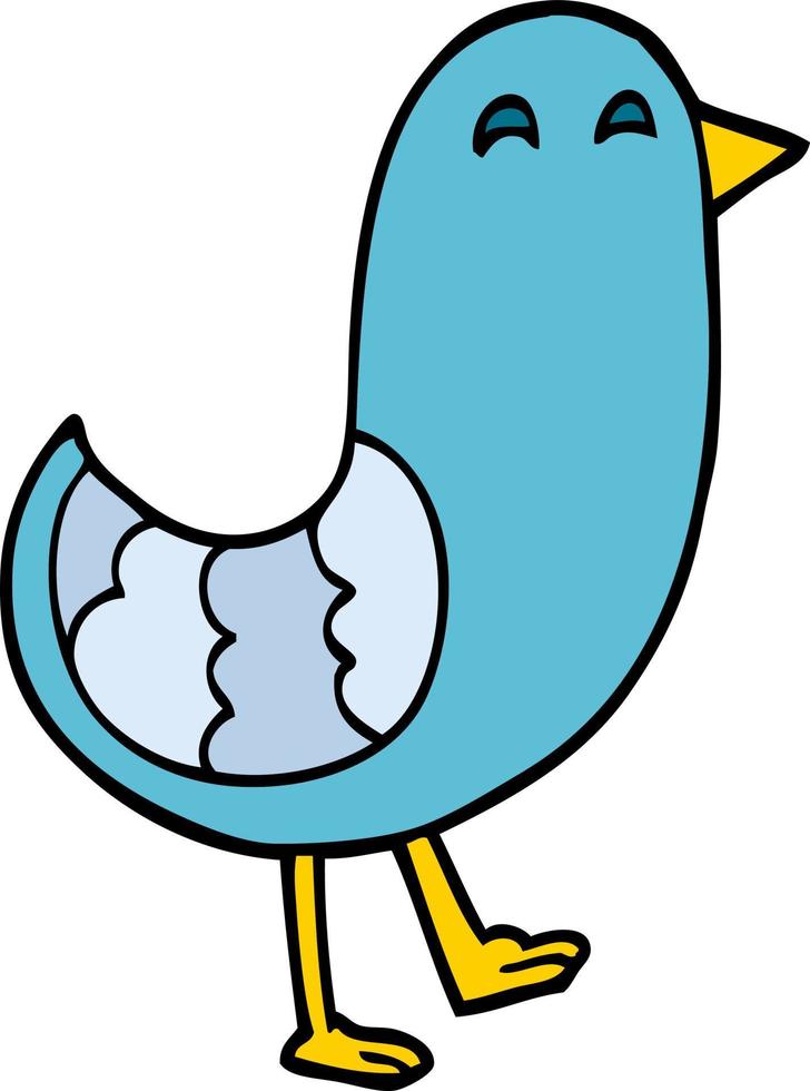 cartoon doodle bluebird vector