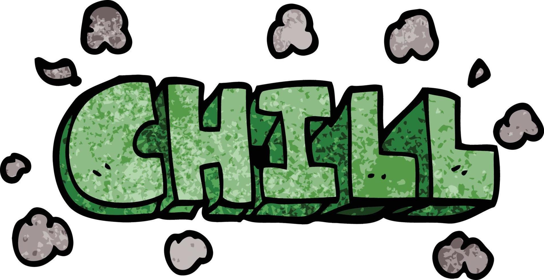 cartoon doodle chill sign vector