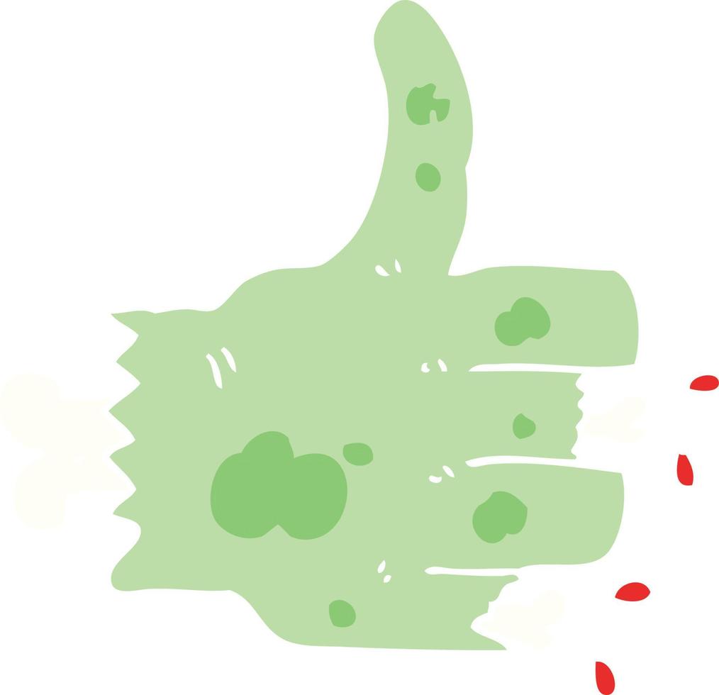 flat color illustration of a cartoon zombie hand vector