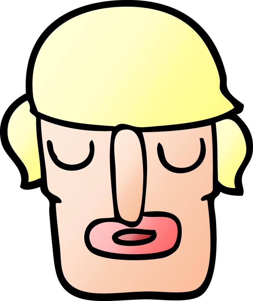 cartoon doodle male face vector