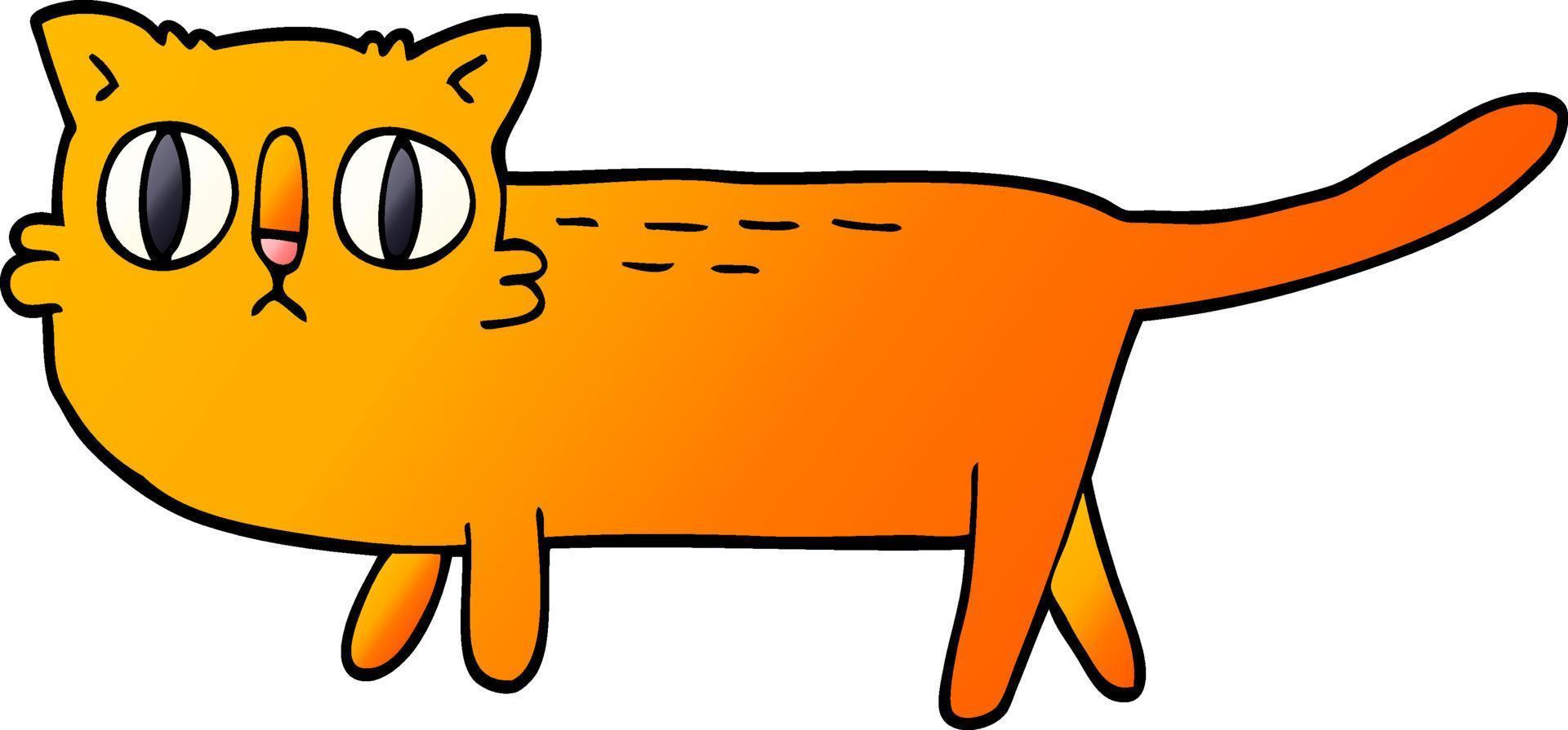 cartoon doodle funny cat vector