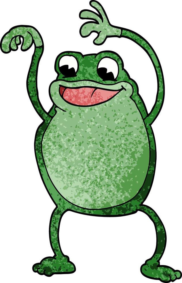 cartoon doodle frog vector