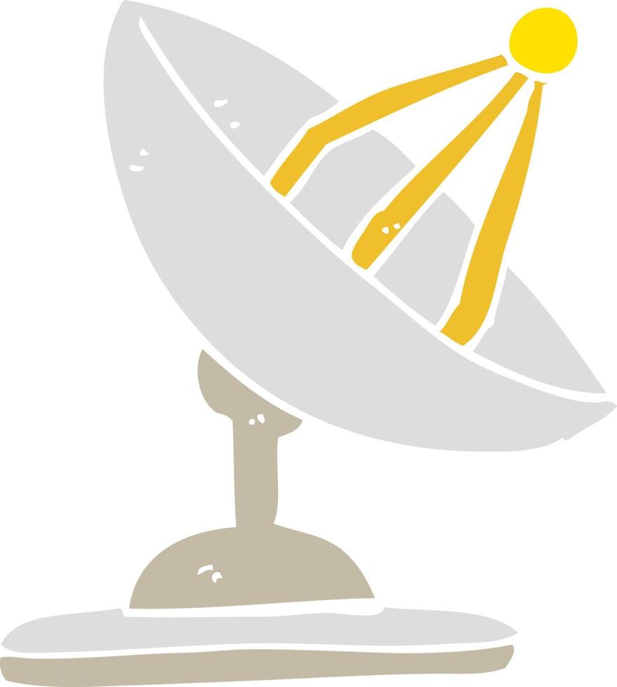 flat color illustration of a cartoon satellite dish vector