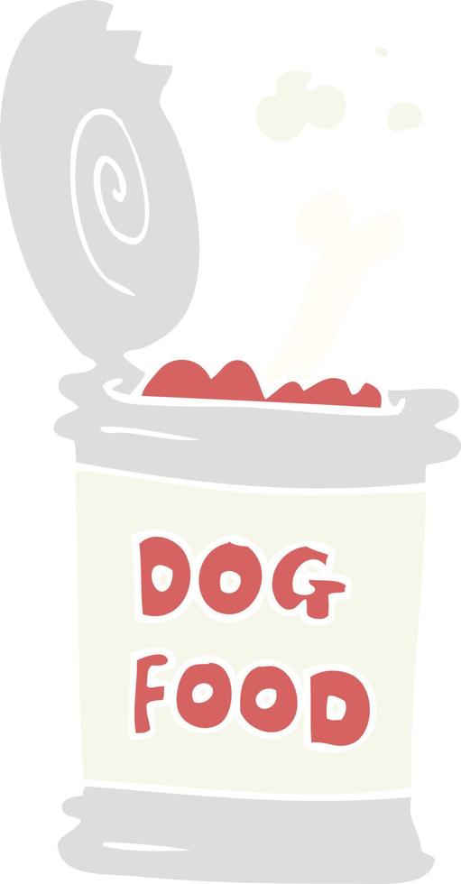 flat color illustration of a cartoon dog food vector