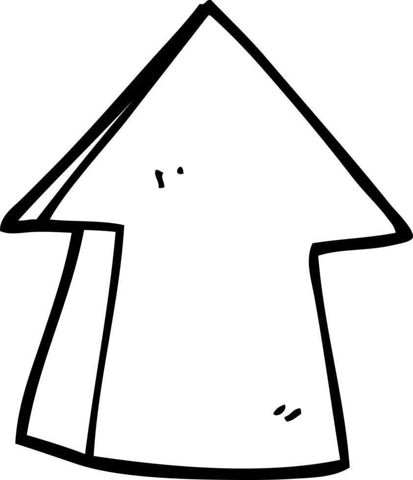line drawing cartoon pointing arrow vector