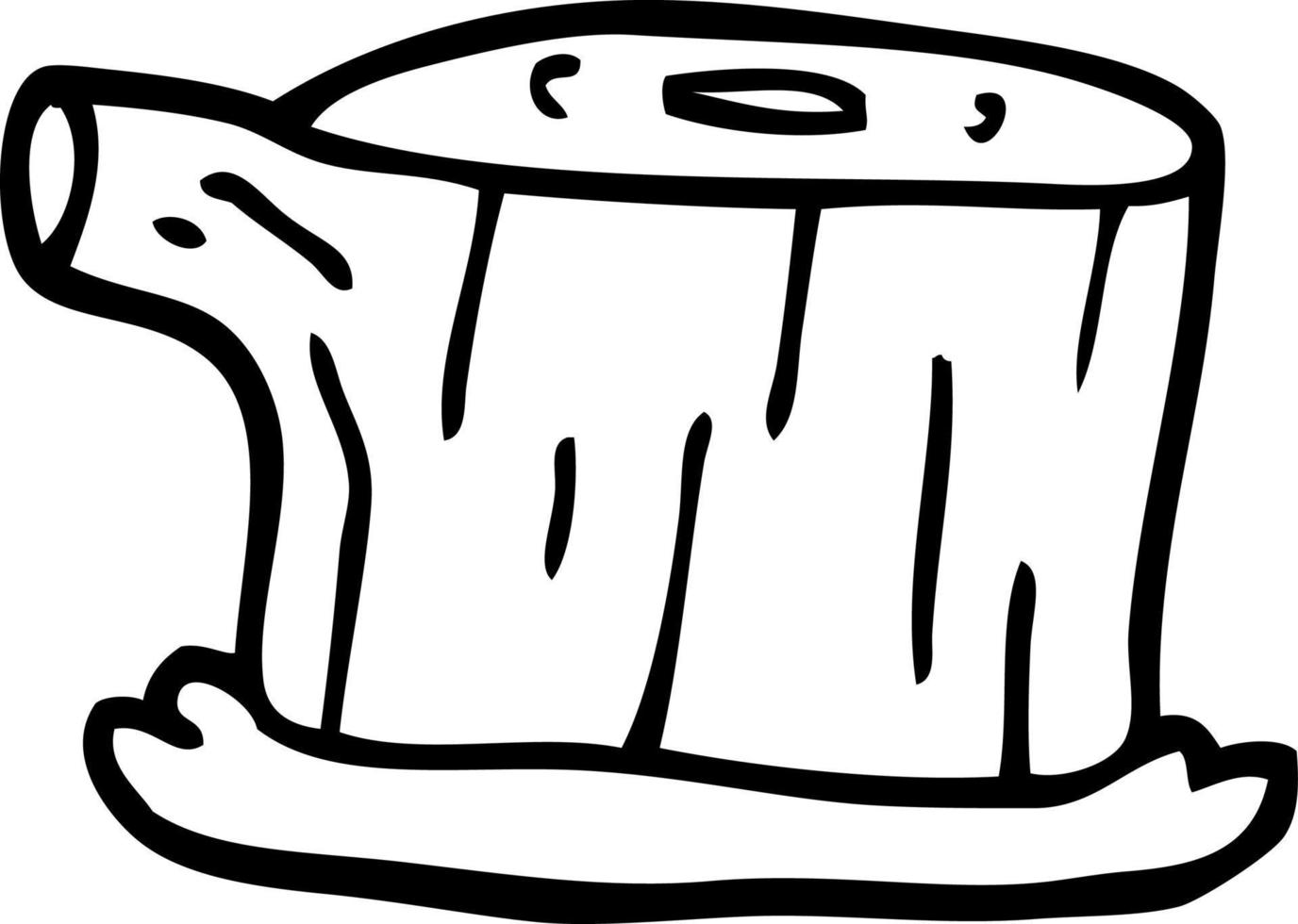 line drawing cartoon tree log vector