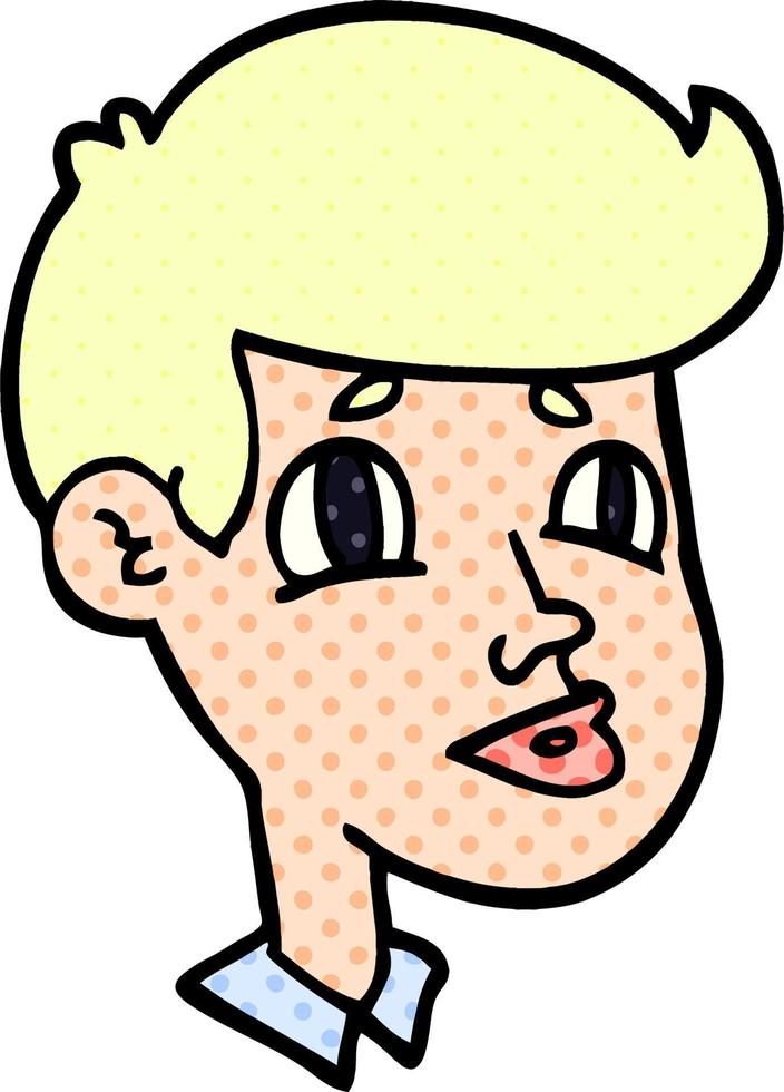 cartoon doodle of a boy face vector