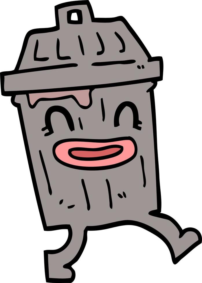 cartoon doodle waste bin vector