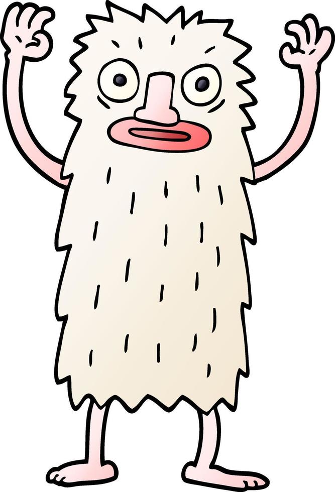 caricatura, garabato, yeti, monstruo vector